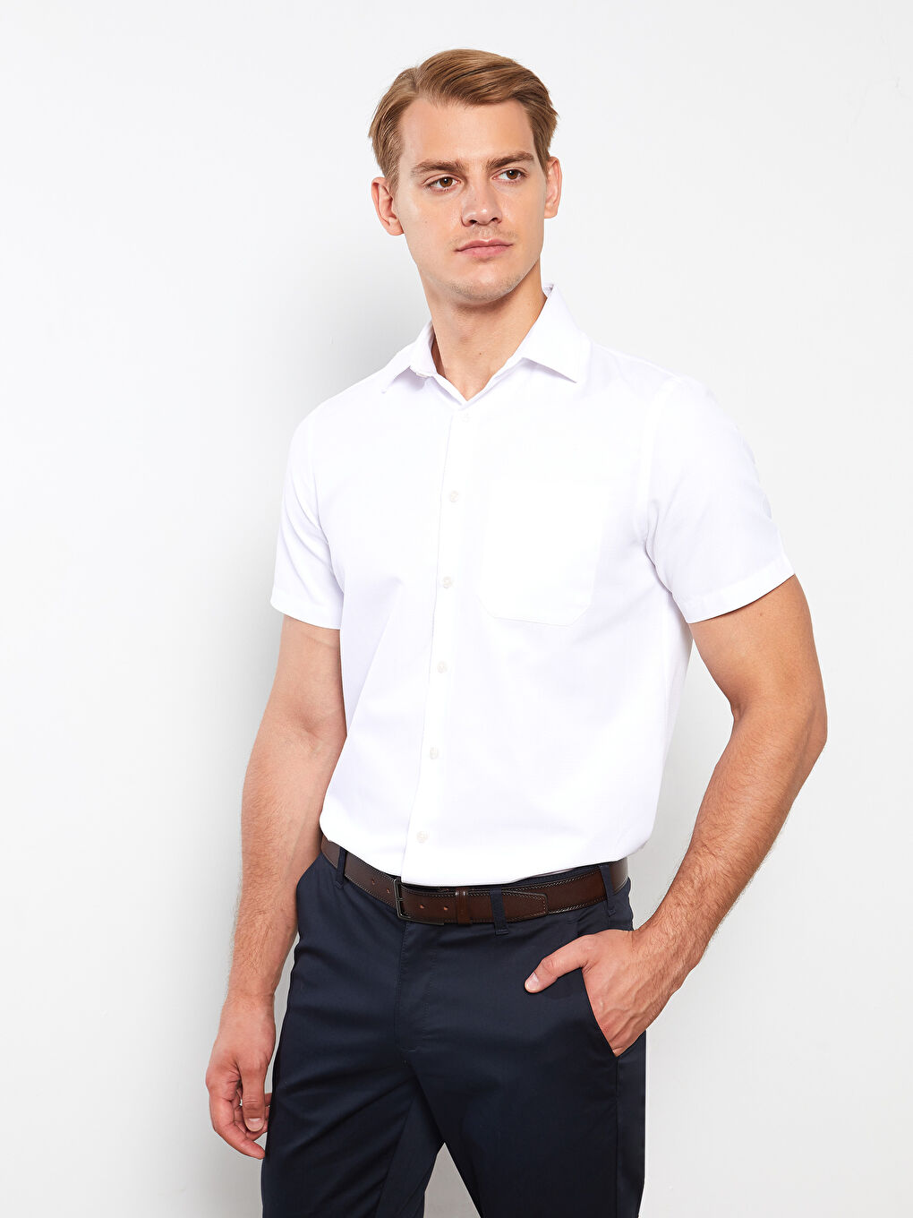Regular Fit Short Sleeve Men's Shirt-2