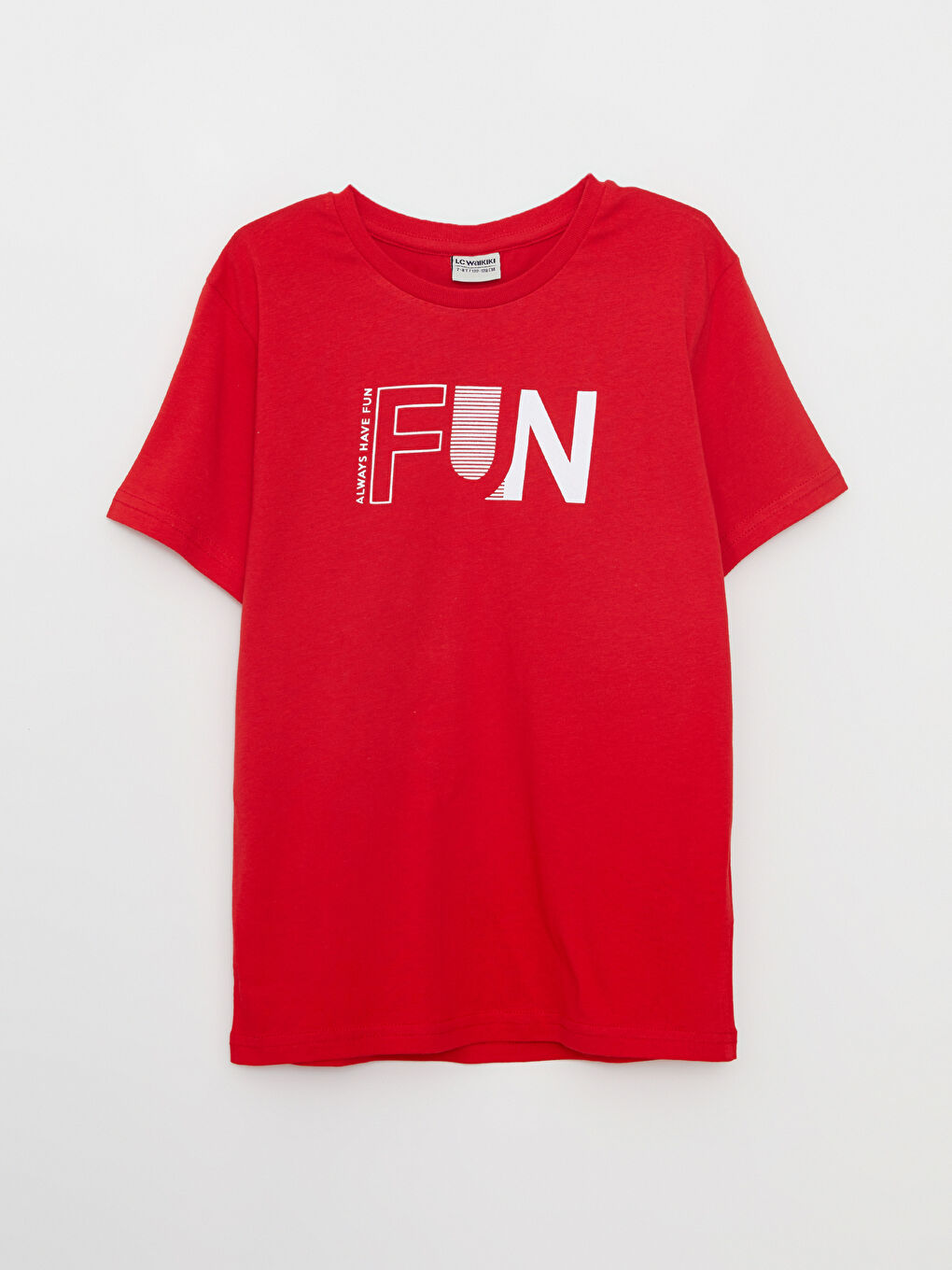 Crew Neck Printed Short Sleeve Cotton Boy T-shirt