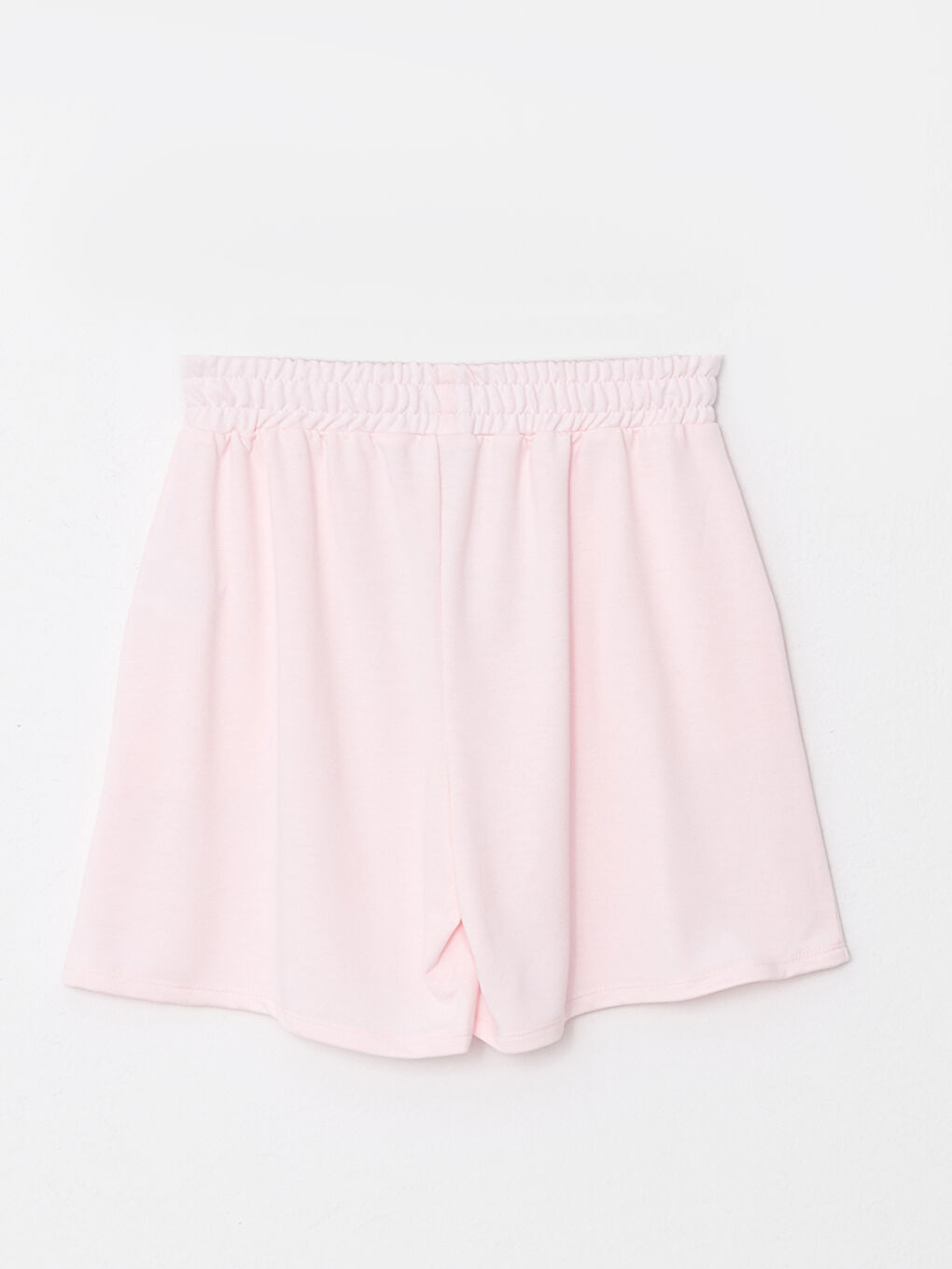 Pembe Beli Lastikli Düz Cep Detaylı Kadın Şort-6