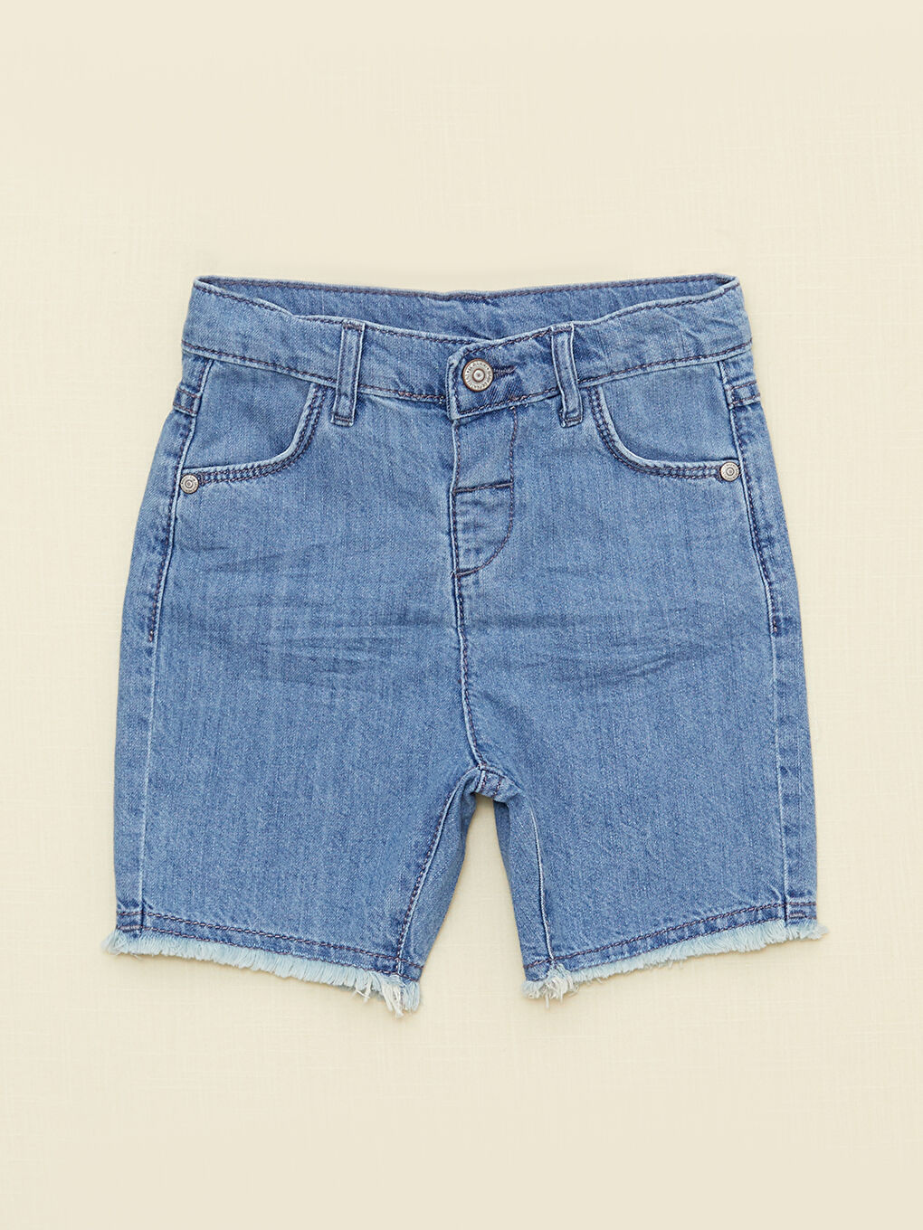 LCW baby Indigo Basic Erkek Bebek Jean Şort - 2