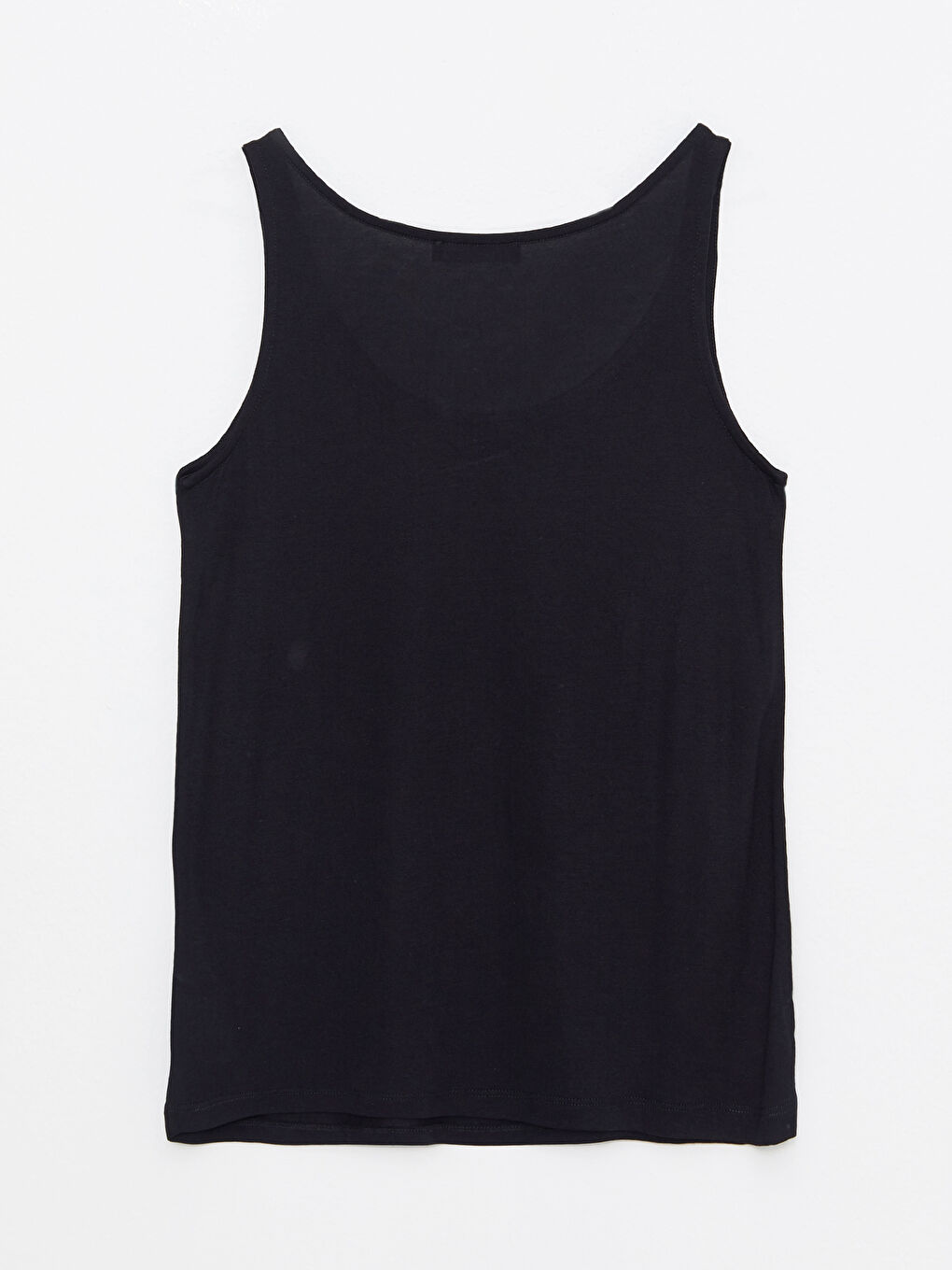 Siyah U Yaka Baskılı Viskon Kadın Atlet-6