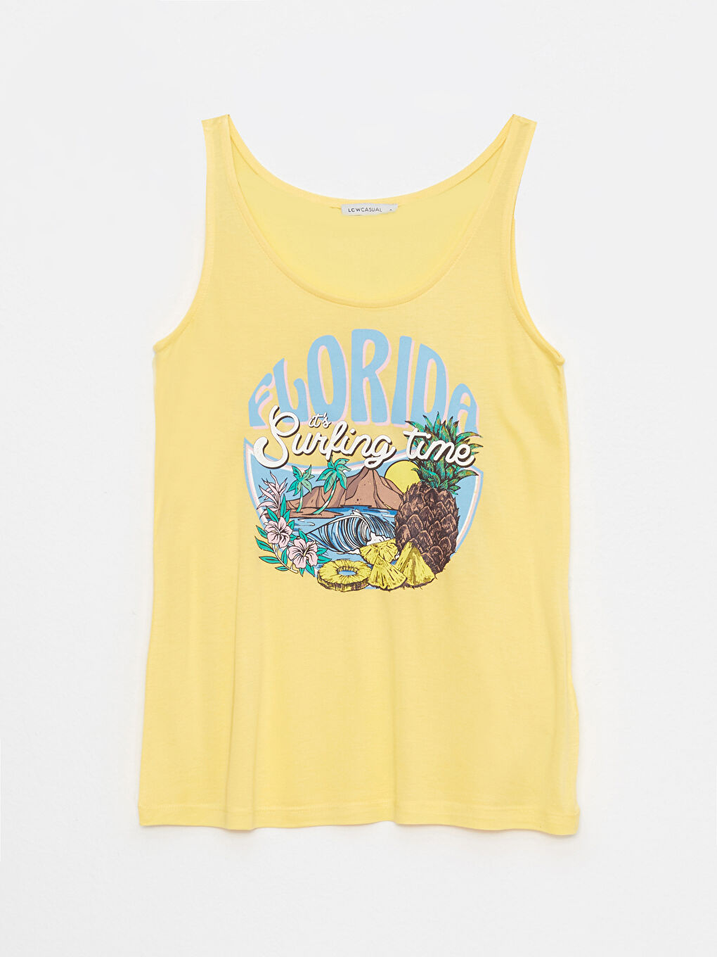 Top majica sa U vratom, štampana, viskoza, ženska atlet majica-5