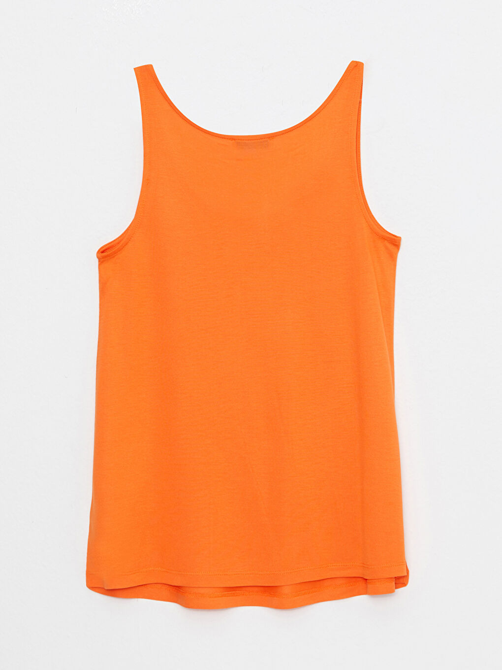 Turuncu U Yaka Baskılı Viskon Kadın Atlet-5