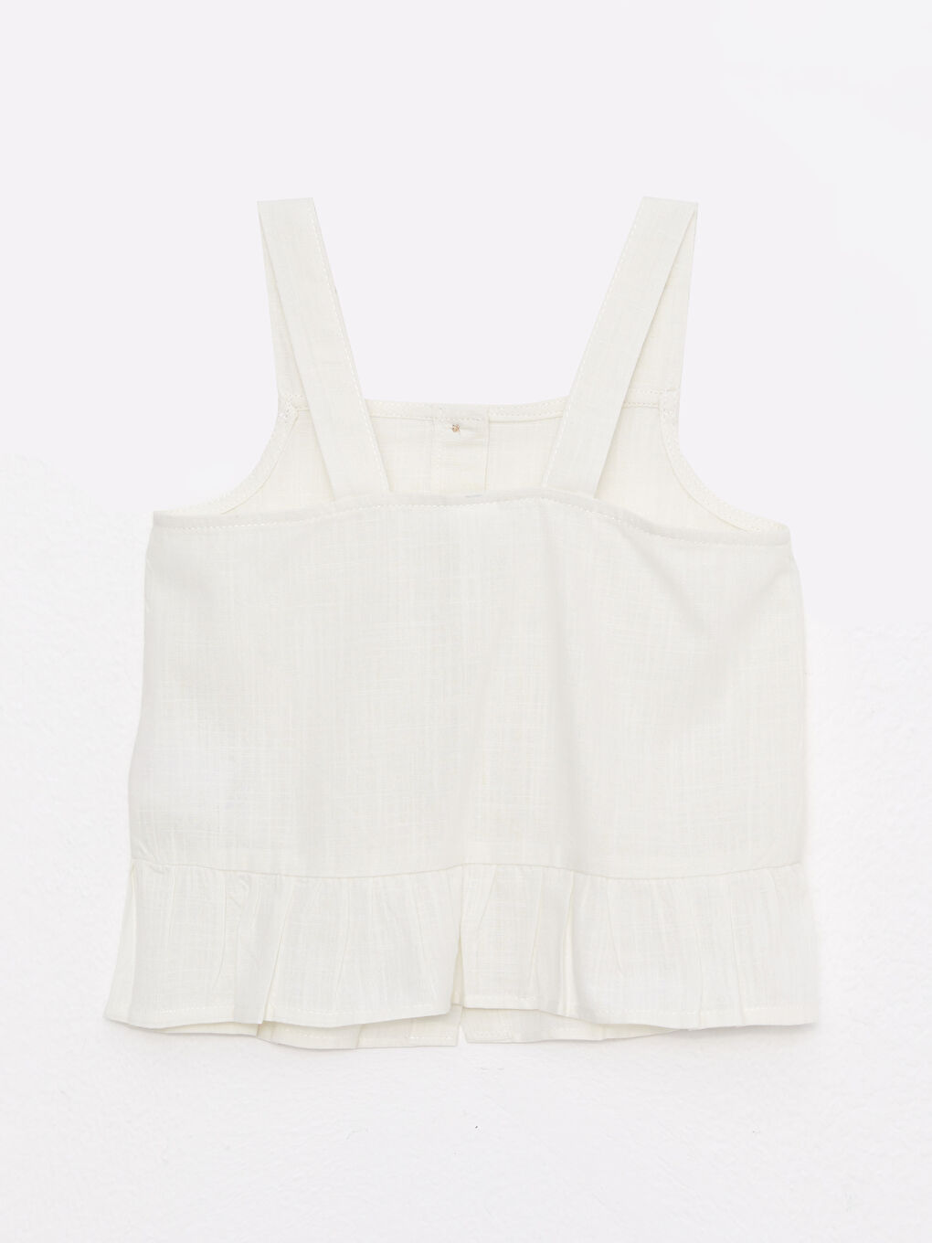 Chemise Basique en Coton pour Bébé Fille à Col Carré et Bretelles-1