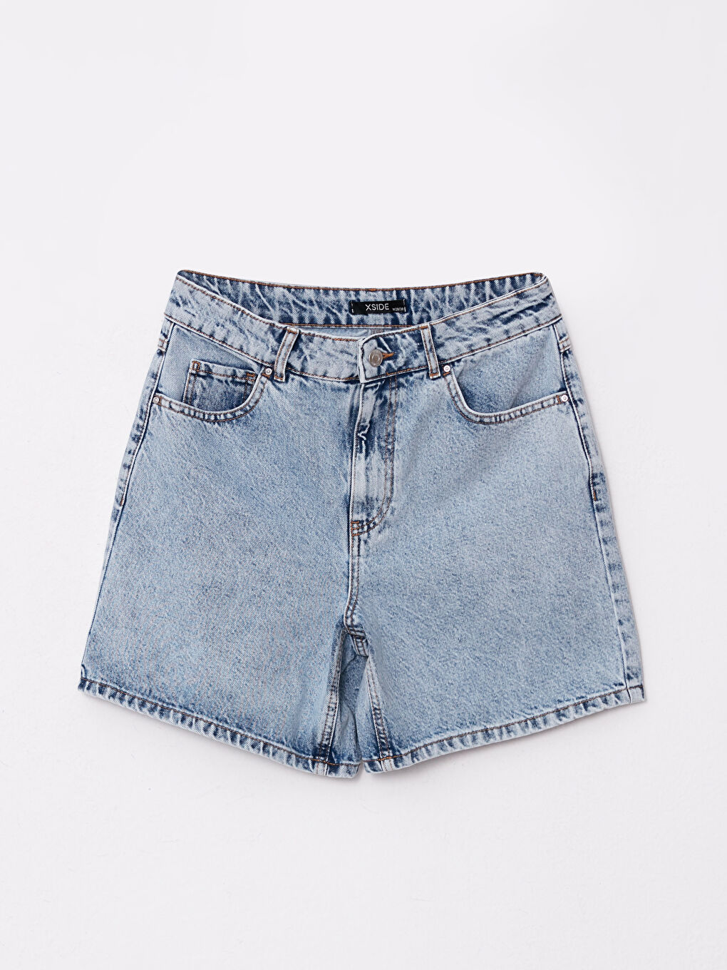Standard Fit Straight Pocket Detailed Women's Jean Shorts-5