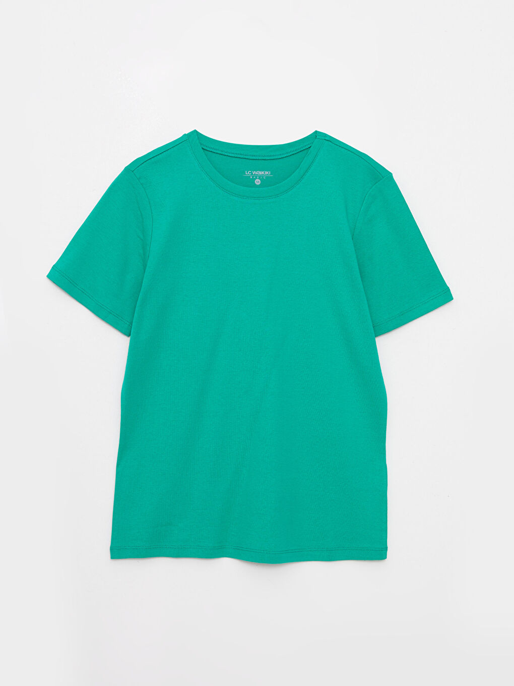 Crew Neck Straight Short Sleeve Cotton Women's T-Shirt-5