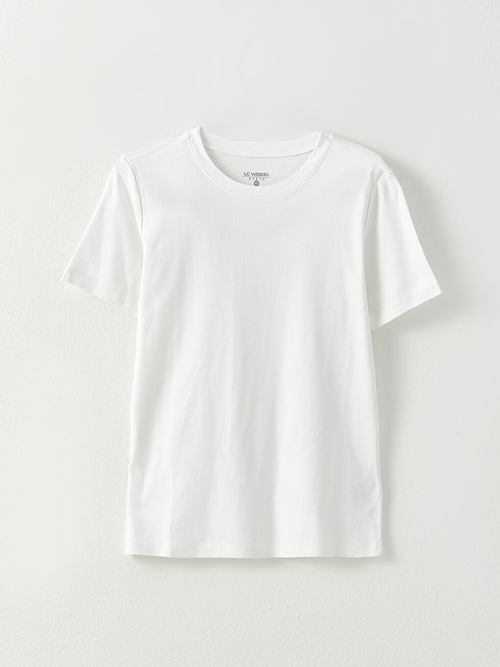 Crew Neck Straight Short Sleeve Cotton Women's T-Shirt-5