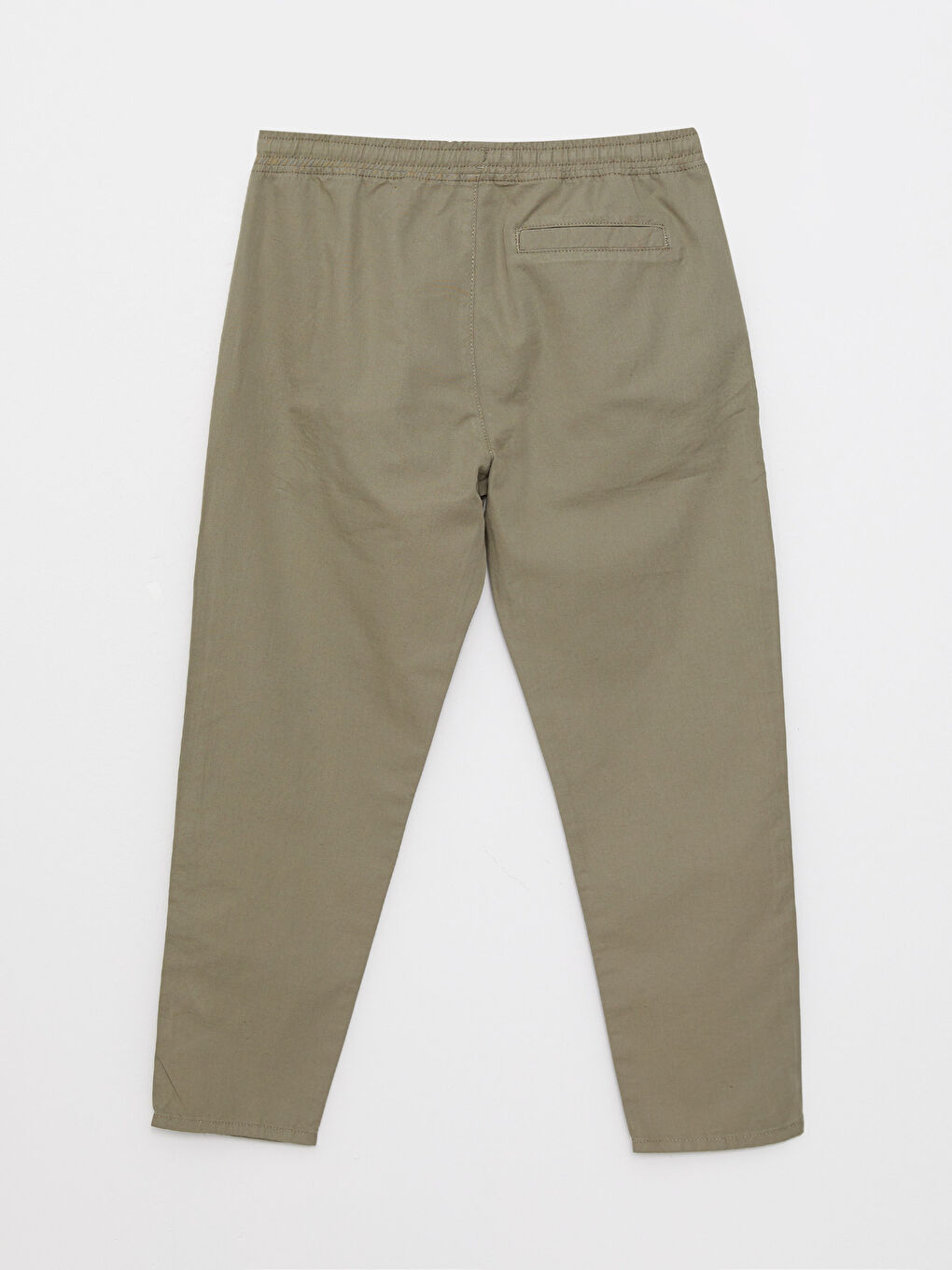 Haki Standart Kalıp Beli Bağlama Detaylı Erkek Pantolon-6