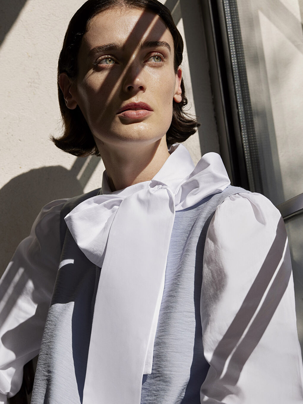 Mavi Kadın V Yaka Düz Elbise-2