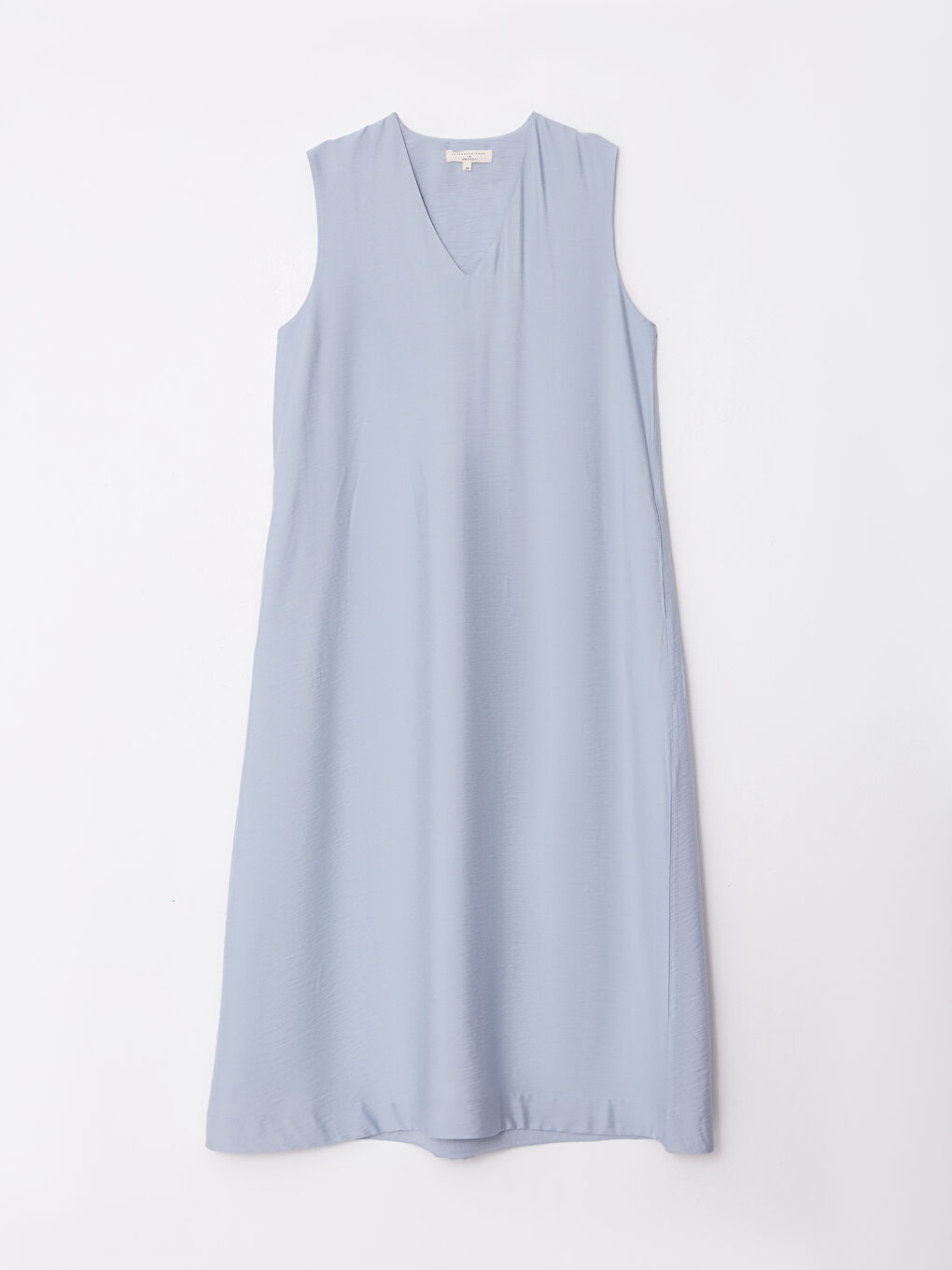 Mavi Kadın V Yaka Düz Elbise-14