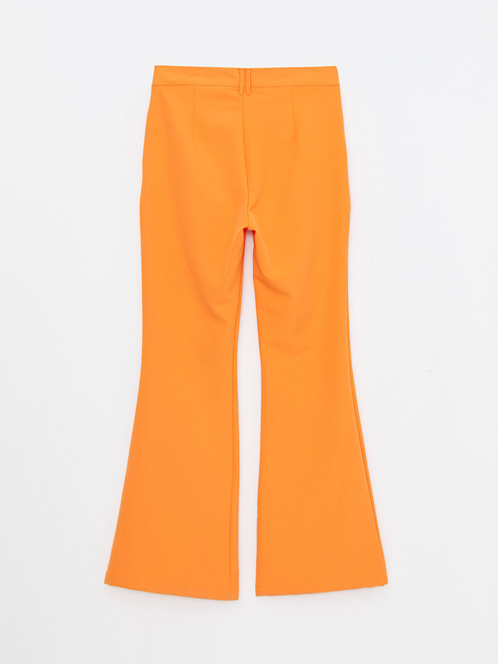 Turuncu Rahat Kalıp Düz İspanyol Paça Kadın Pantolon-6