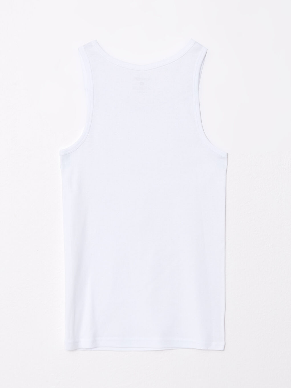 Beyaz Bisiklet Yaka Kolsuz Pamuklu Erkek Atlet-6