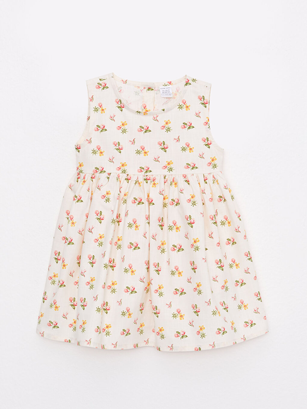 Crew Neck Printed Cotton Baby Girl Dress