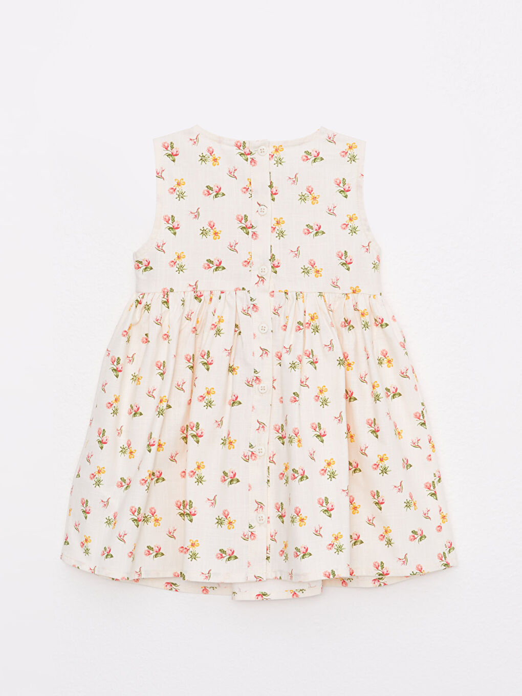 Crew Neck Printed Cotton Baby Girl Dress-1