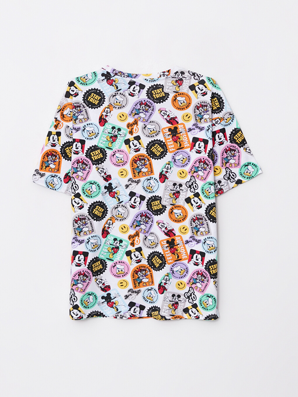 Crew Neck Mickey Mouse Printed Short Sleeve Women's T-Shirt-5