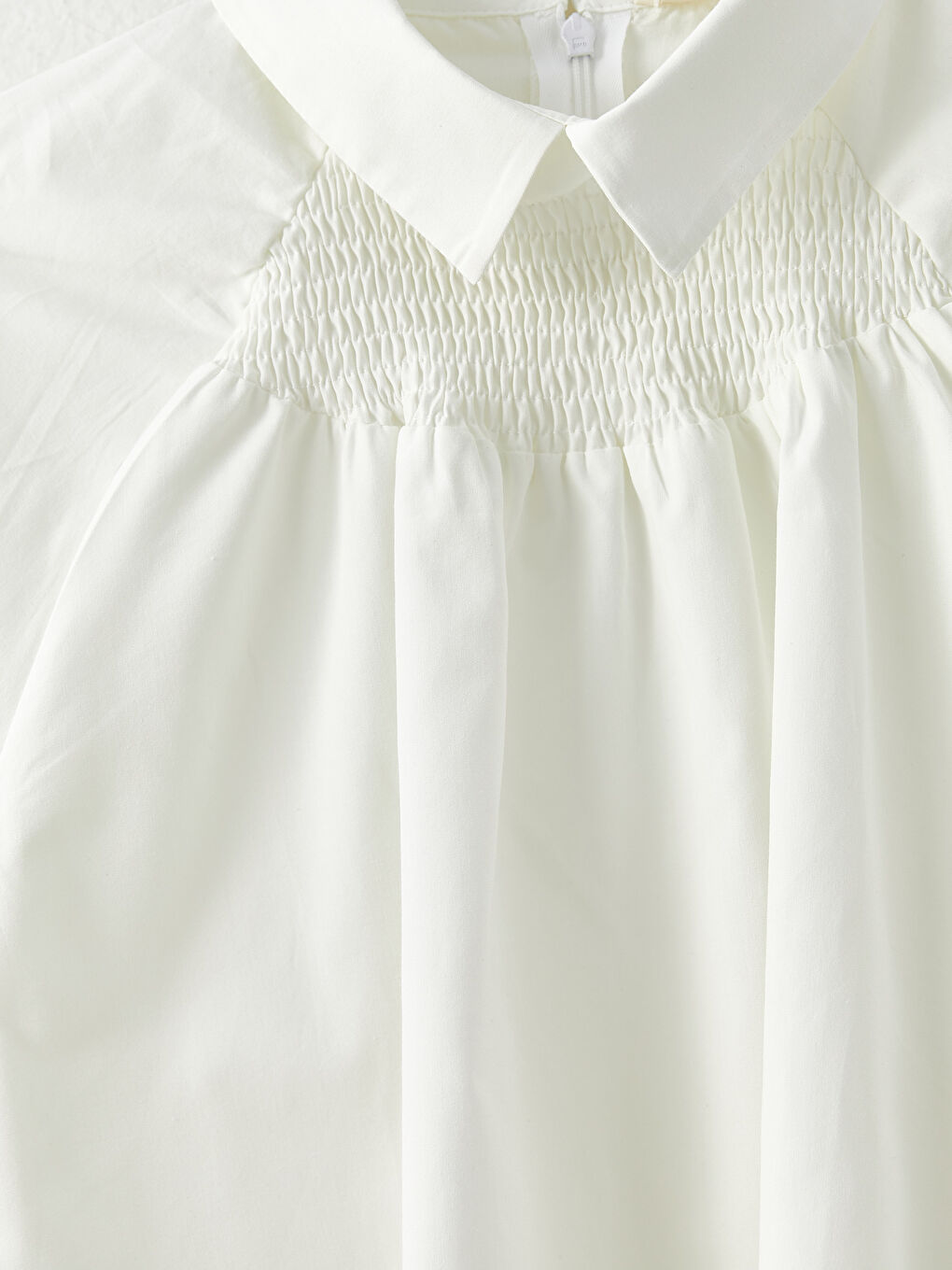 Beyaz Gömlek Yaka Düz Uzun Kollu Poplin Kadın Bluz-9