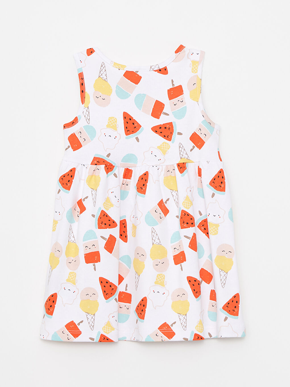 Crew Neck Printed Cotton Baby Girl Dress-1