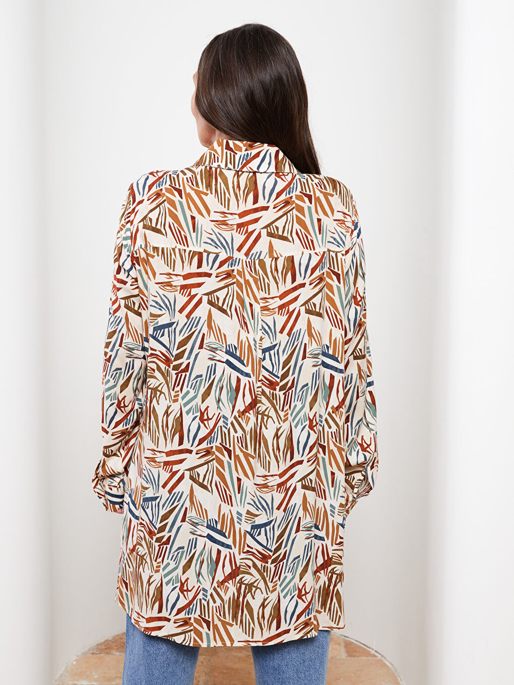 Chemise Pour Femmes En Viscose Imprimée À Manches Longues Et Fermeture Boutonnée Sur Le Devant-4