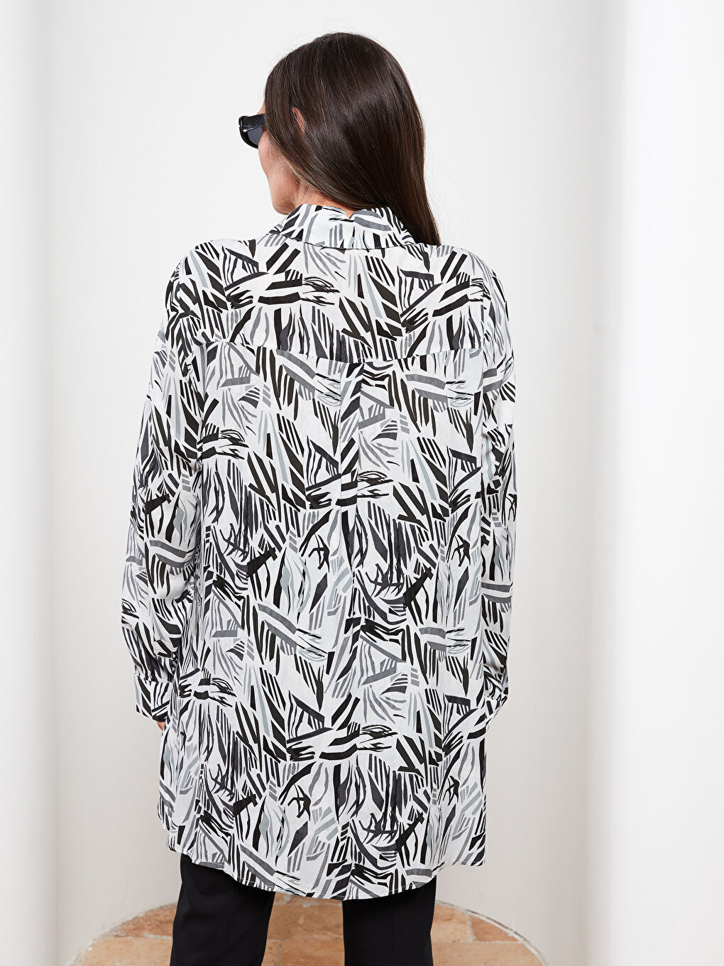 Chemise Pour Femmes En Viscose Imprimée À Manches Longues Et Fermeture Boutonnée Sur Le Devant-3