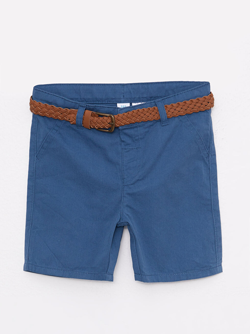 Beyaz Hakim Yaka Kısa Kollu Mickey Mouse Baskılı Erkek Bebek Gömlek Şort ve Kemer 3'lü Takım-2