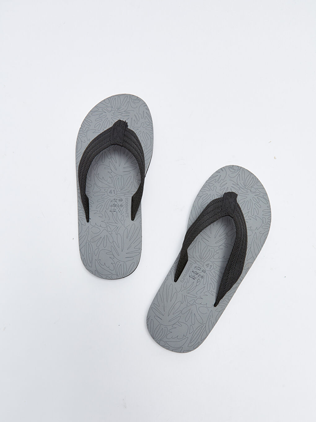 Gri Baskılı Parmak Arası Erkek Plaj Terliği-2