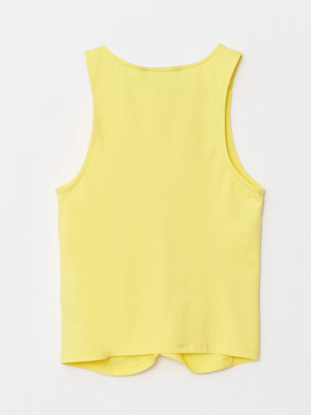 Sarı Kadın Bisiklet Yaka Düz Kolsuz Atlet-6
