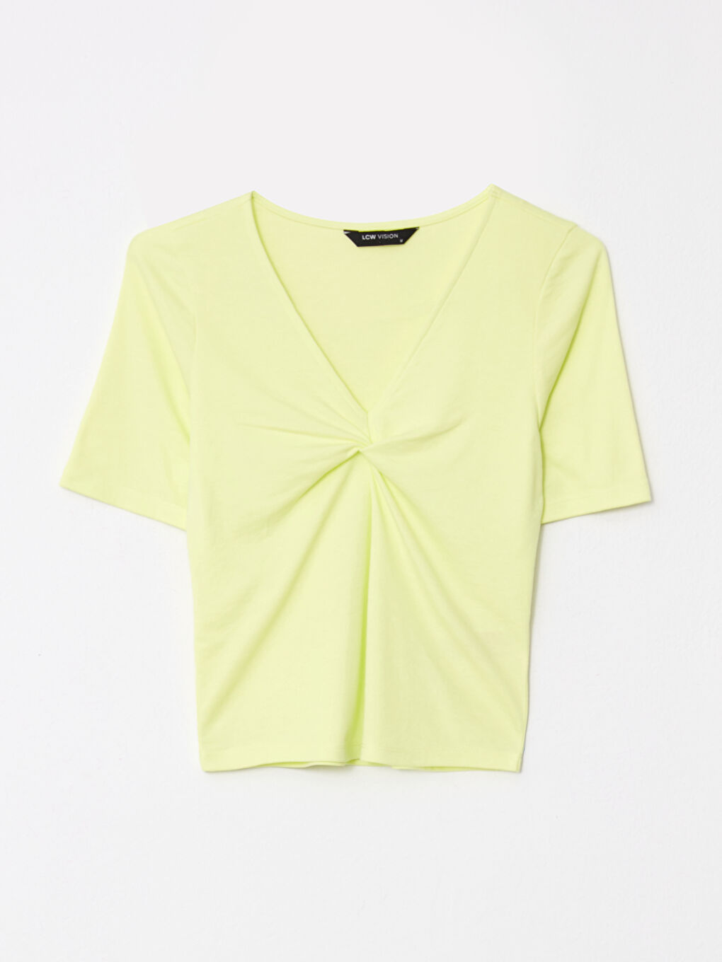 LCW Vision V-Neck Plain Short Sleeve Women's T-Shirt -S2M518Z8-FUQ