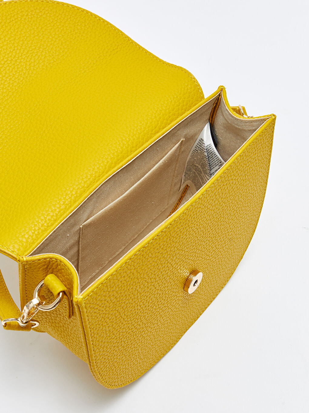 LCW ACCESSORIES Sari Deri Görünümlü Kadın Omuz Çantası - 5