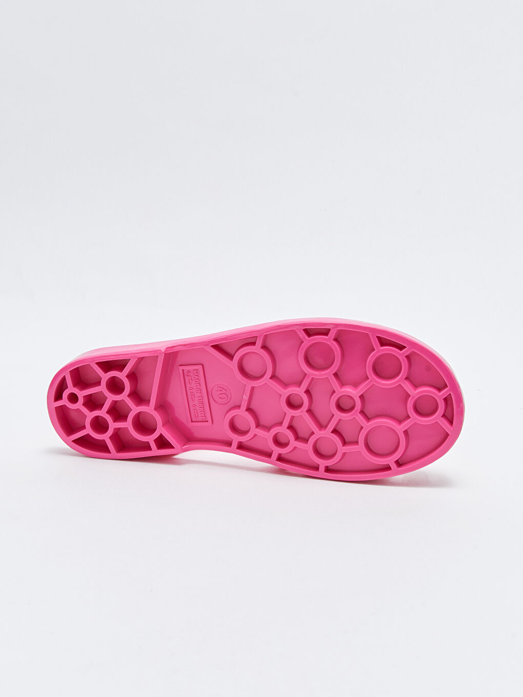 Fuşya Önü Kapalı Toka Detaylı Kadın Plaj Sandaleti-3