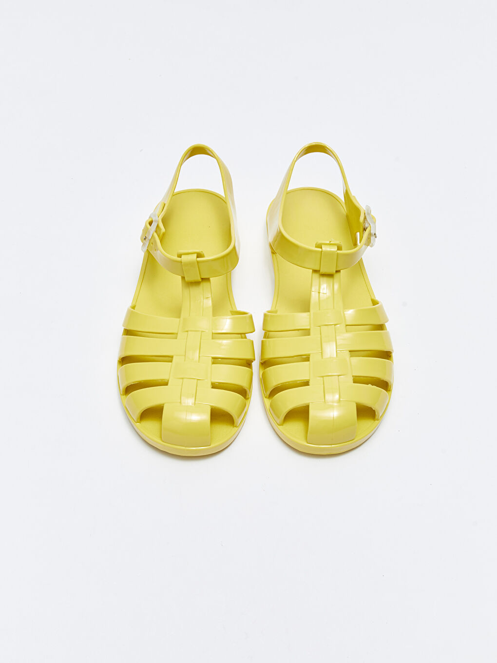 Sarı Önü Kapalı Toka Detaylı Kadın Plaj Sandaleti-2