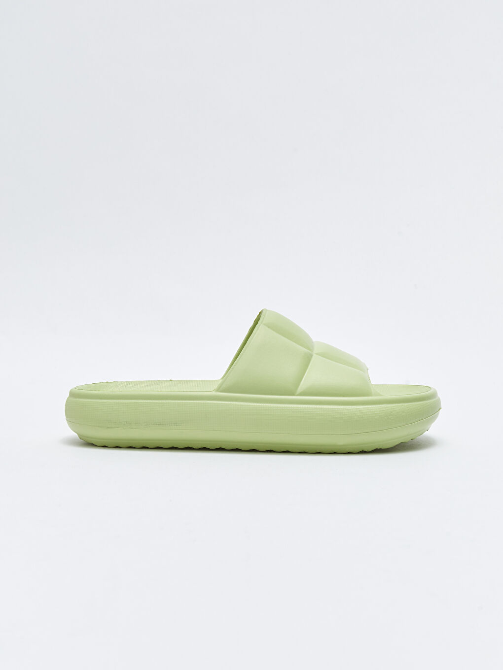 Yeşil Kendinden Desenli Tek Bantlı Kadın Terlik-1