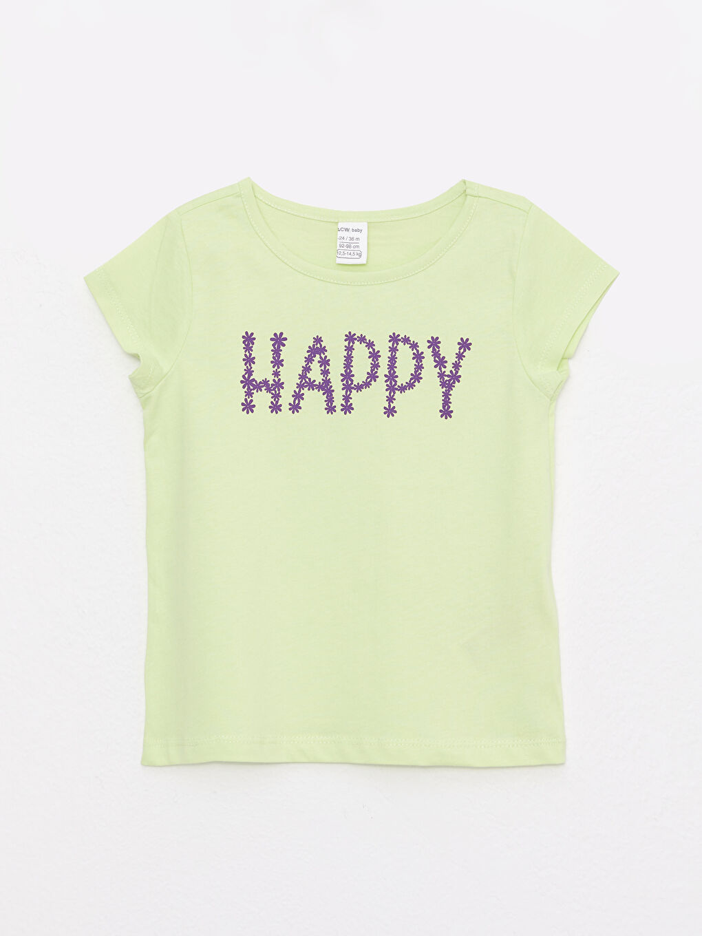 تيشيرت ياقة دائرية كم قصير مطبوع قطن بنات رضع - مجموعة من 2-2