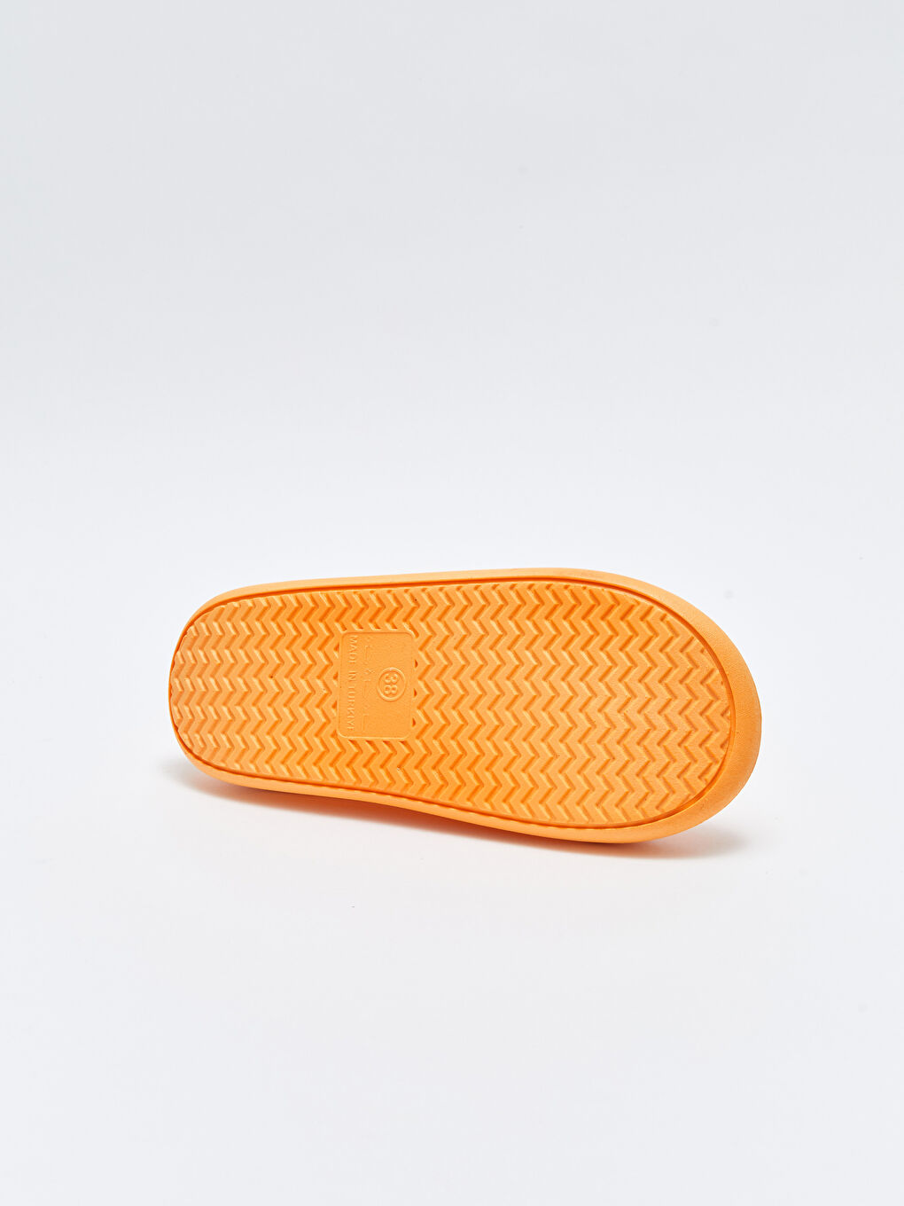 Turuncu Tek Bantlı Cırt Cırtlı Kadın Plaj Sandaleti-3