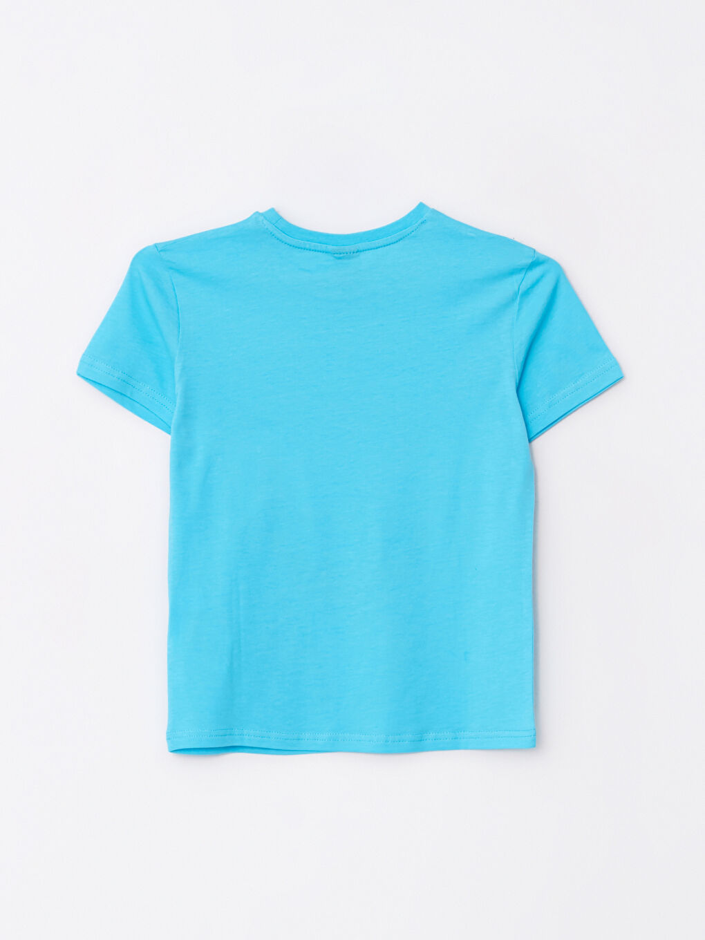 Turkuaz Bisiklet Yaka Baskılı Kısa Kollu Pamuklu Erkek Çocuk Tişört-2