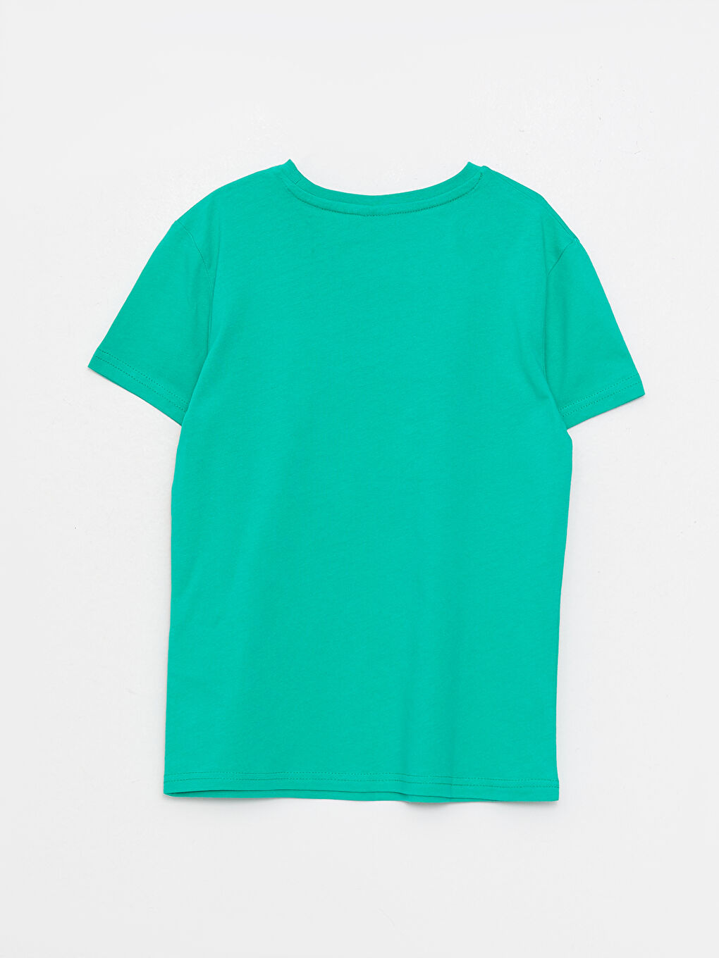 Yeşil Bisiklet Yaka Baskılı Kısa Kollu Pamuklu Erkek Çocuk Tişört-1