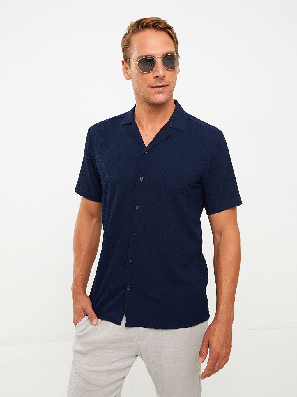 Regular Fit Short Sleeve Men's Shirt-1