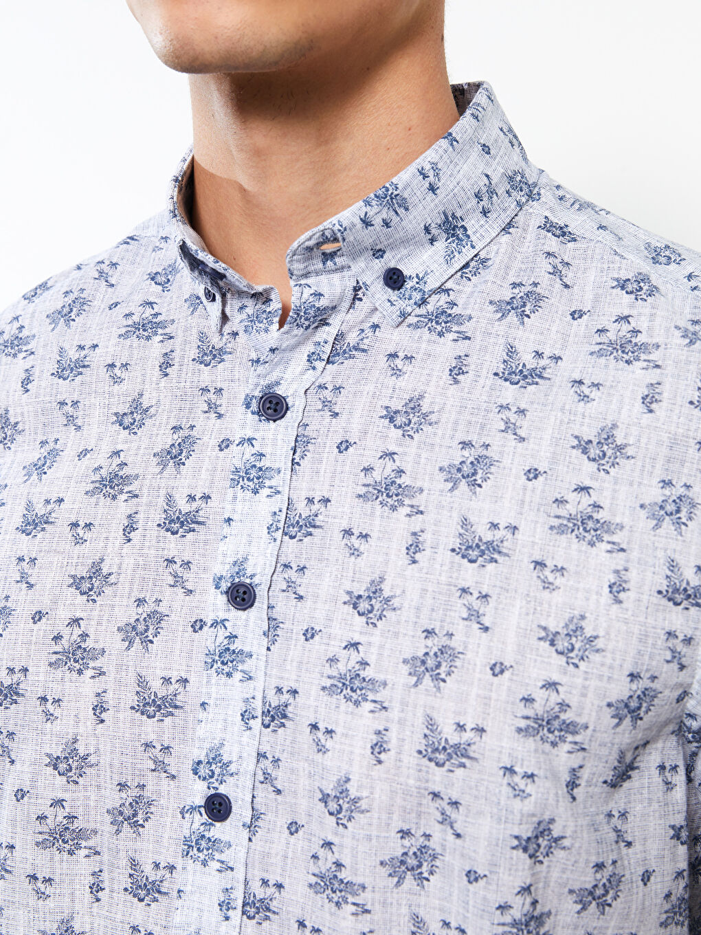LCWAIKIKI Classic Regular Fit Short Sleeve Patterned Poplin Men's Shirt -S2M629Z8-LS3