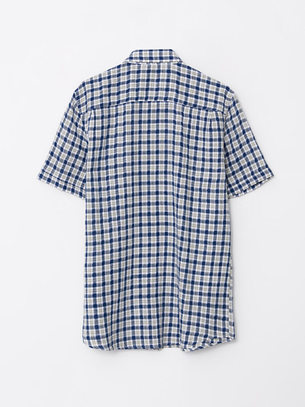 Haki Regular Fit Kısa Kollu Ekose Erkek Gömlek-6