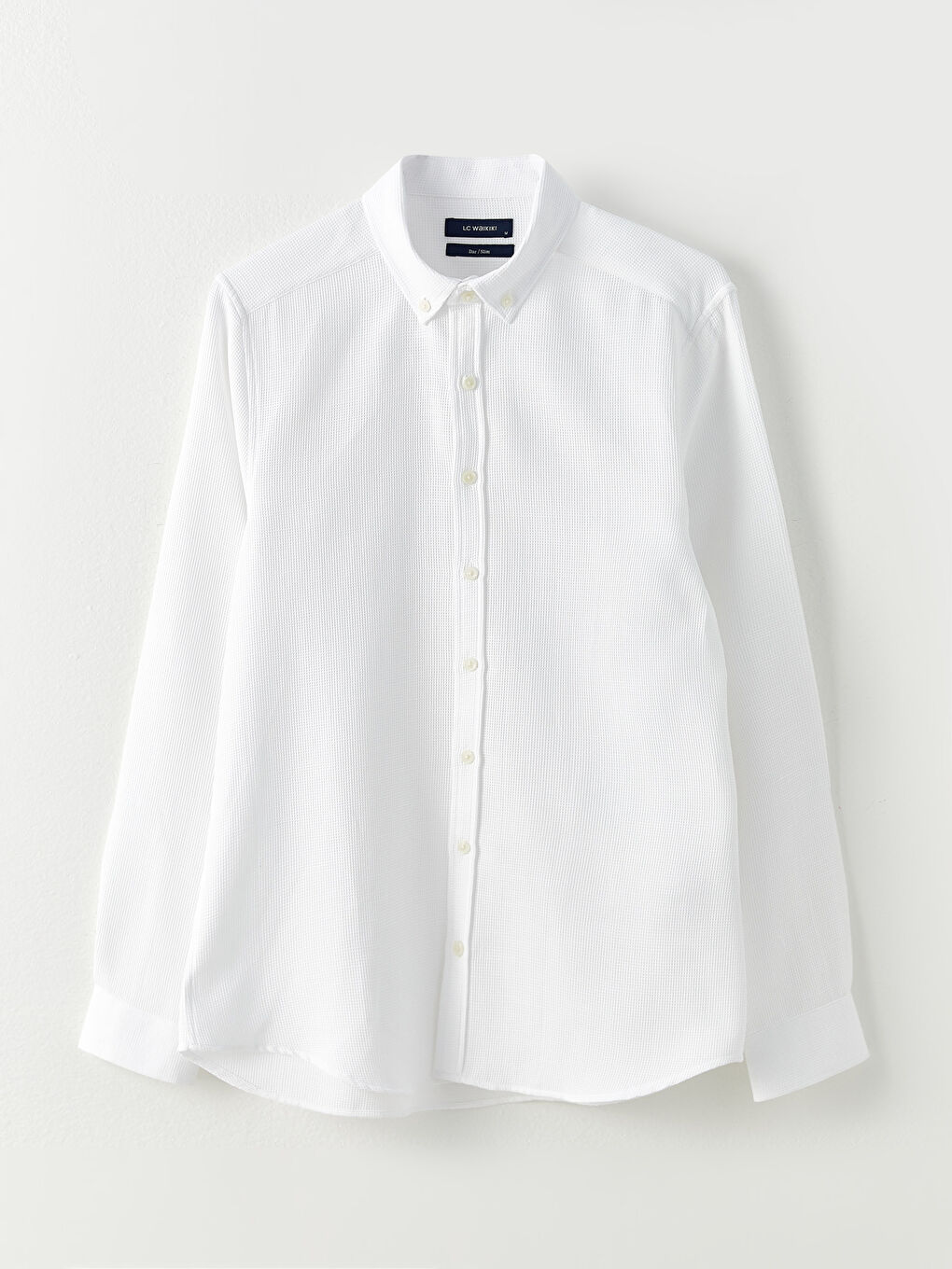 قميص رجالي كم طويل بقماش دوبي بقصة رفيعة-5