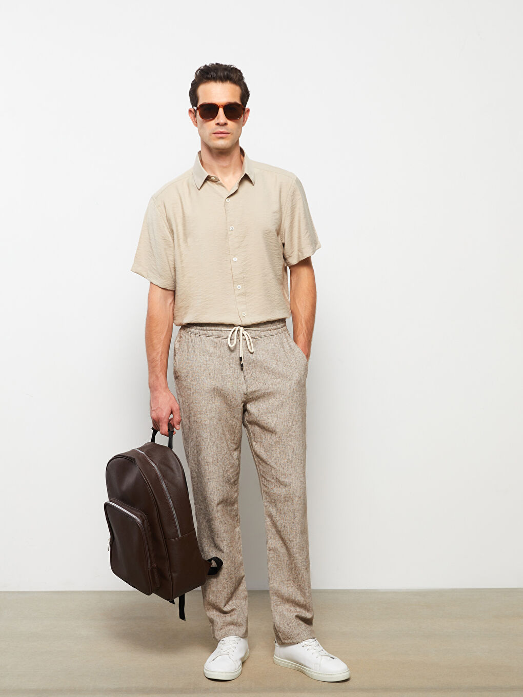 قميص رجالي بكم قصير بقصة عادية-2