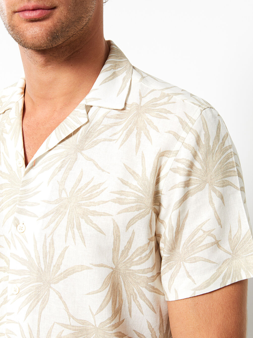 Regular Fit Short Sleeve Patterned Men's Shirt-3