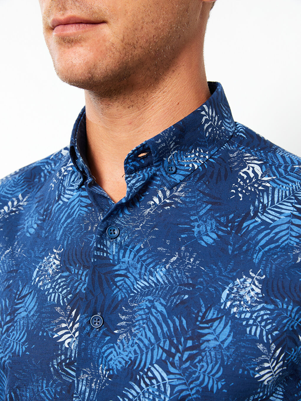 Chemise en Popeline à Motifs à Manches Courtes pour Hommes Coupe Régulière-3