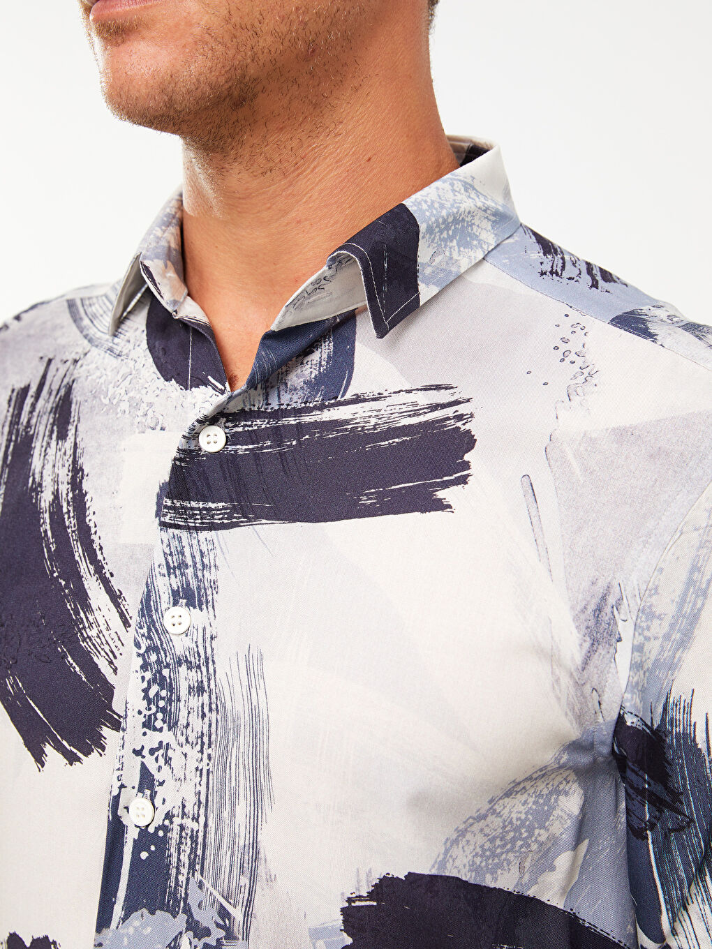 İndigo Regular Fit Kısa Kollu Viskon Erkek Gömlek-3