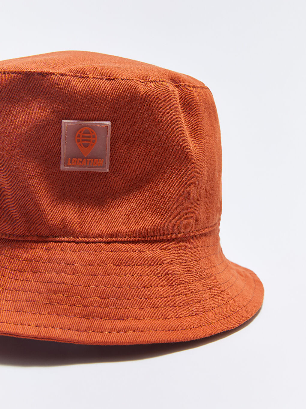 Turuncu Etiket Baskılı Erkek Bucket Şapka-5