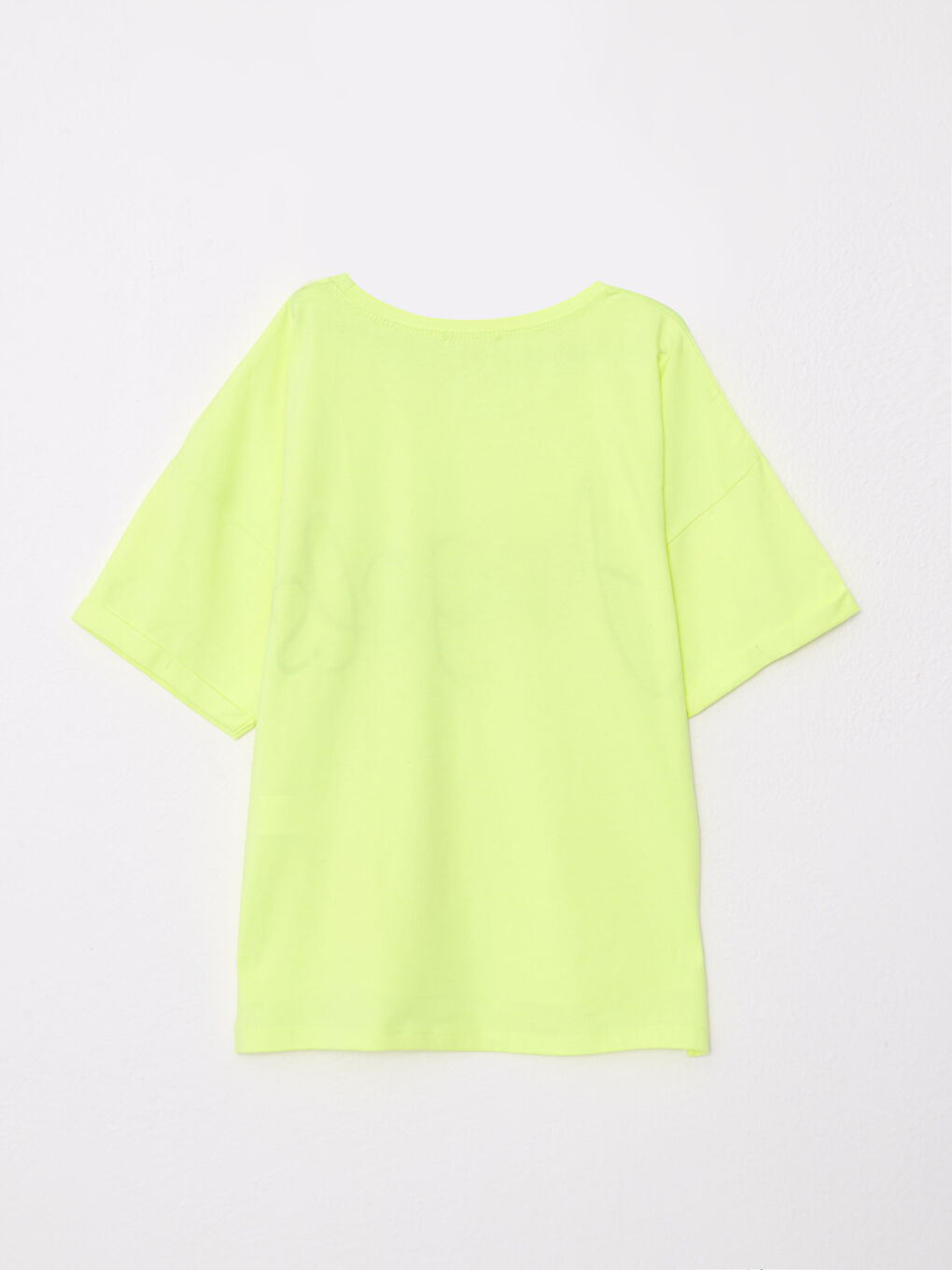 Yeşil Bisiklet Yaka Baskılı Kısa Kollu Kız Çocuk Tişört-1