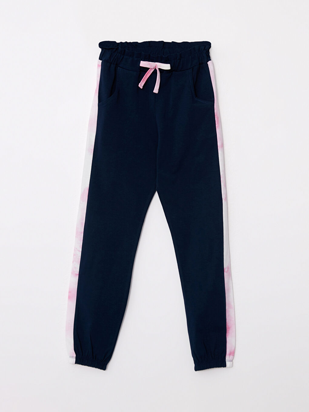 Pembe Bisiklet Yaka Baskılı Kısa Kollu Kız Çocuk Tişört ve Eşofman Altı-2