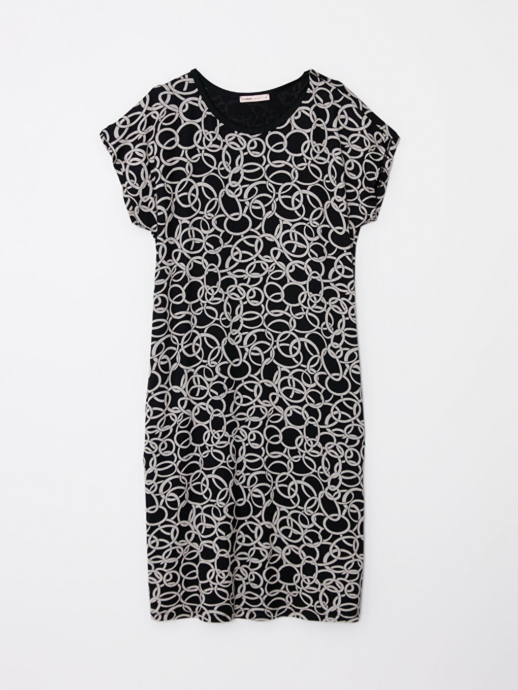 Beyaz Baskılı Elbise-6