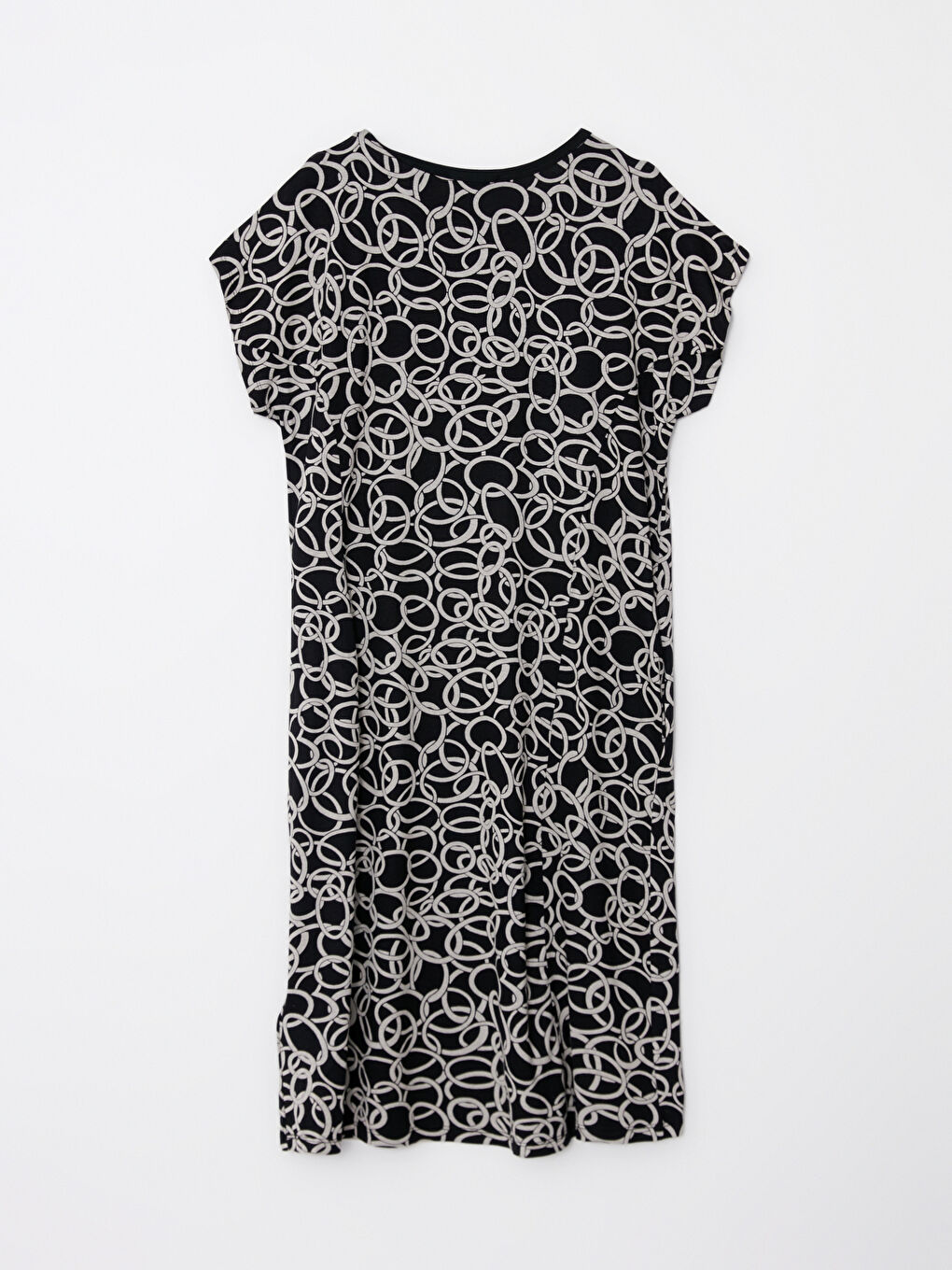 Beyaz Baskılı Elbise-7