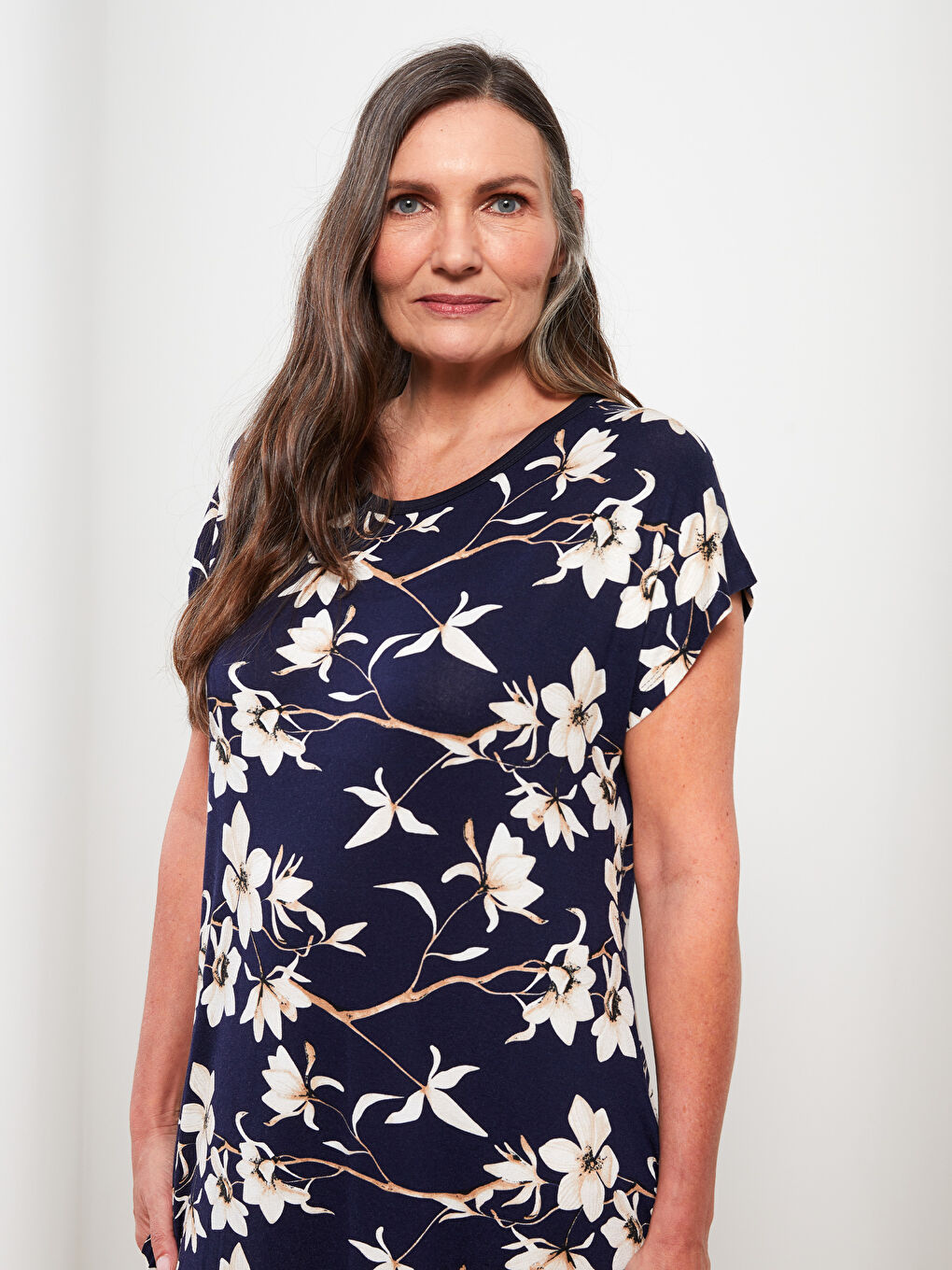 Sarı Bisiklet Yaka Desenli Kısa Kollu Kadın Elbise-3