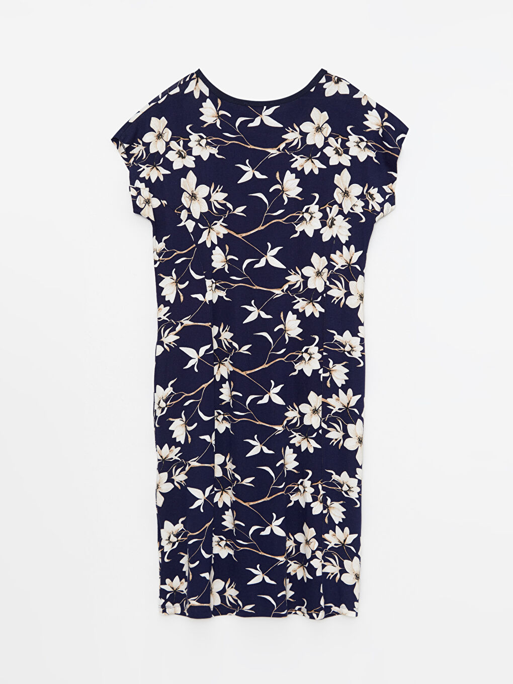 Sarı Bisiklet Yaka Desenli Kısa Kollu Kadın Elbise-7